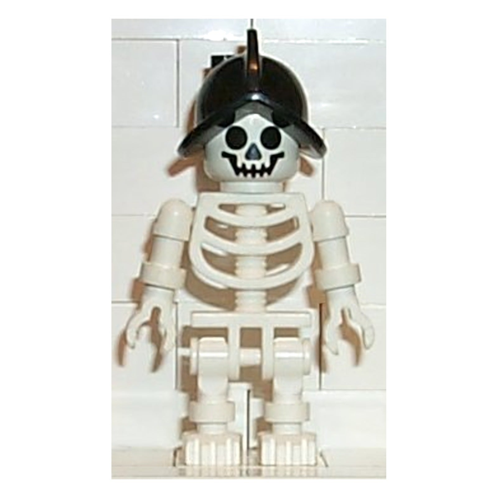 LEGO Minifigur Skeleton - Standard Skull, Floppy Arms, Black (gen011)