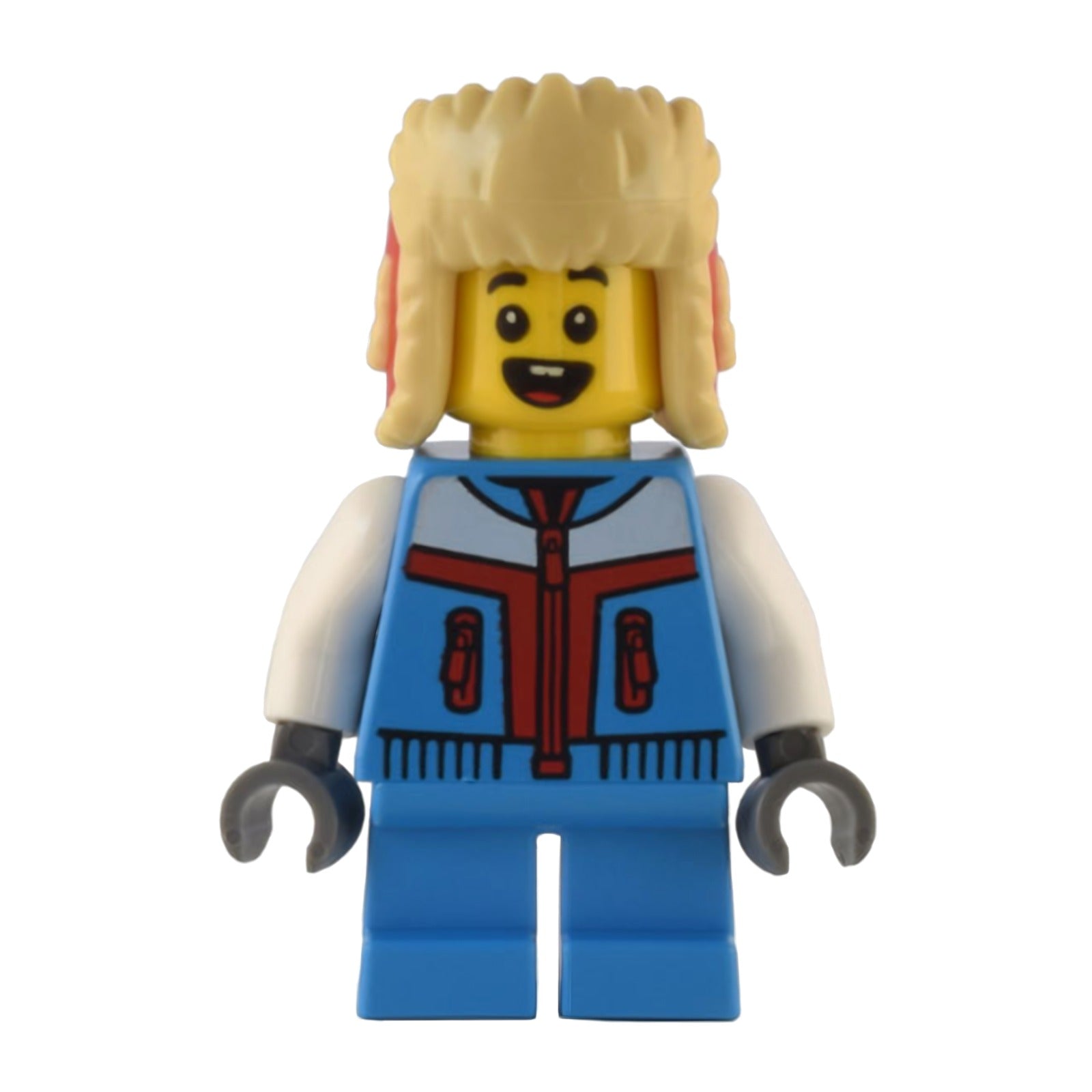 LEGO Minifigur Child - Boy, Dark Azure Jacket and Short Legs, Red and (hol288)