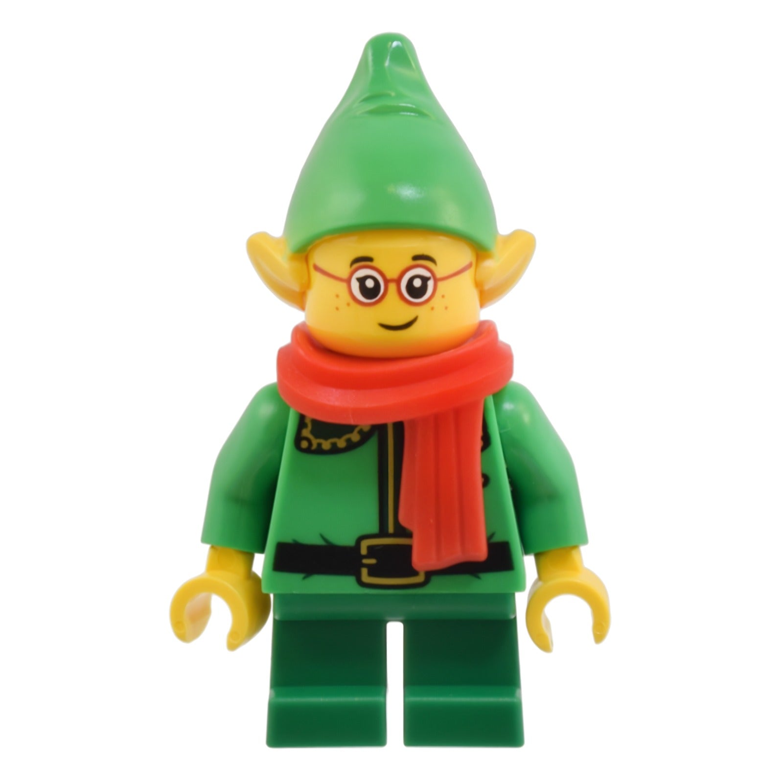 LEGO Minifigur Elf - Dark Green Collar and Gold Horn, Red Scarf (hol366)