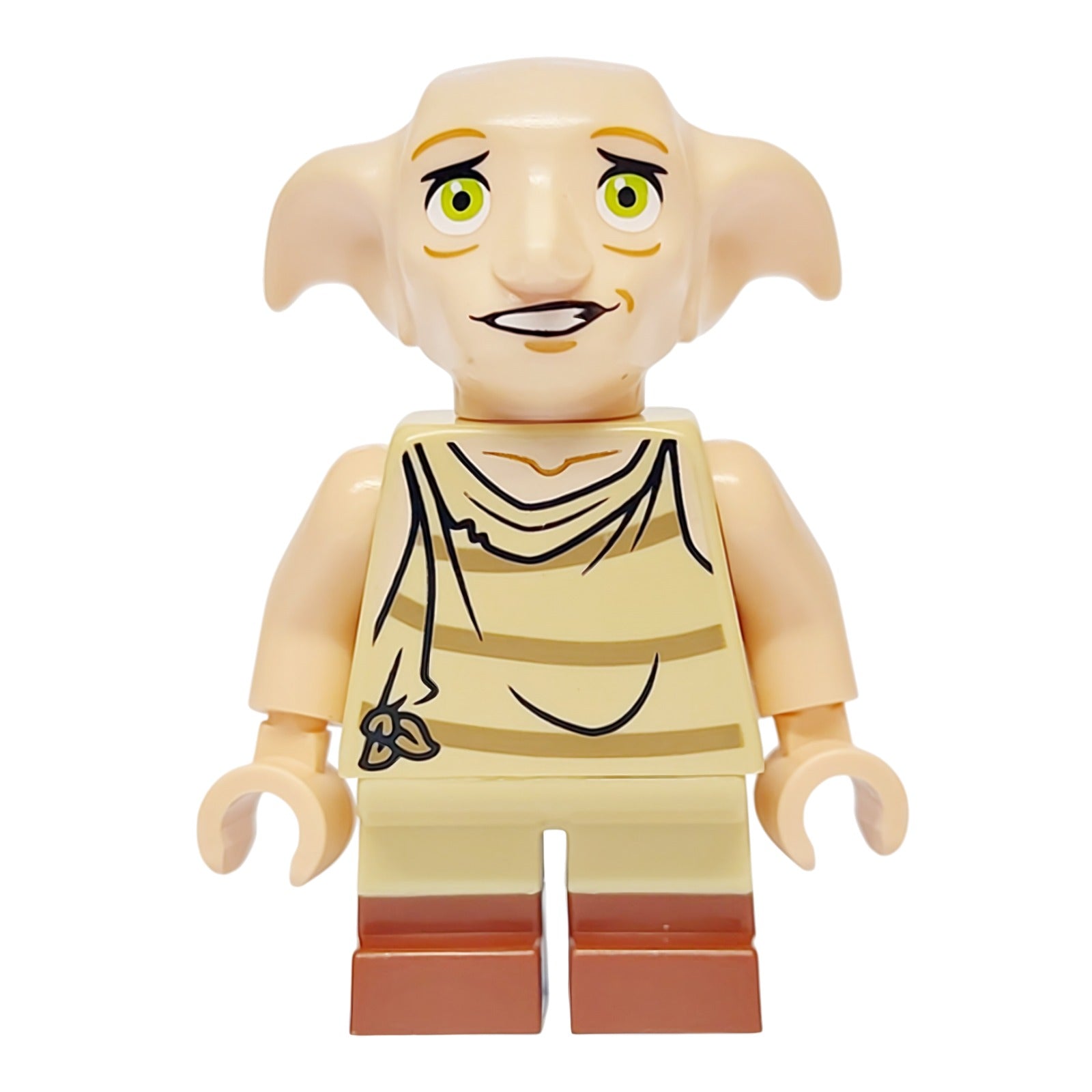 LEGO Minifigur Dobby (Elf) - Light Nougat, Open Mouth Worried, Reddish (hp534)