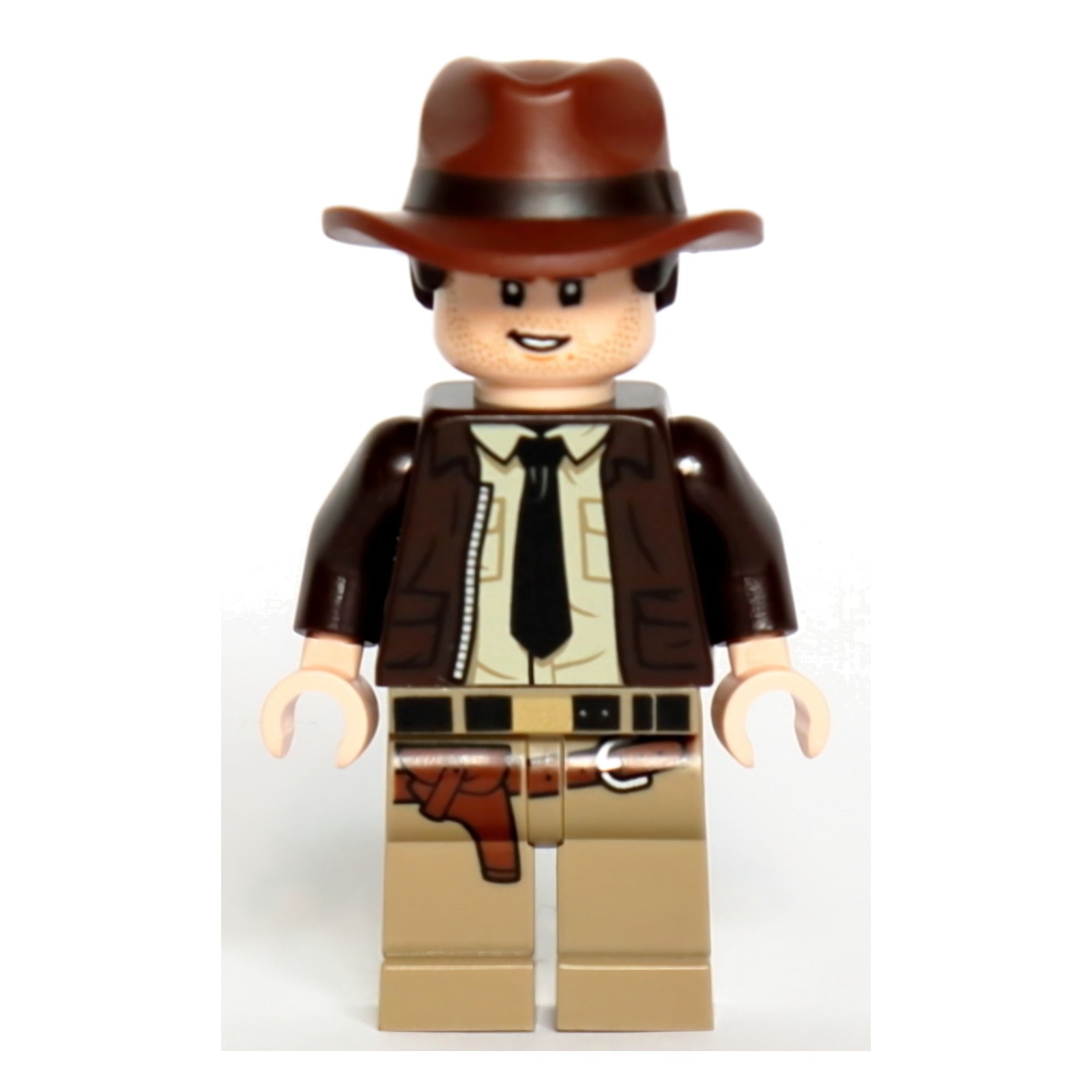 LEGO Minifigur Indiana Jones - Dark Brown Jacket, Black Tie, Reddish (iaj046)
