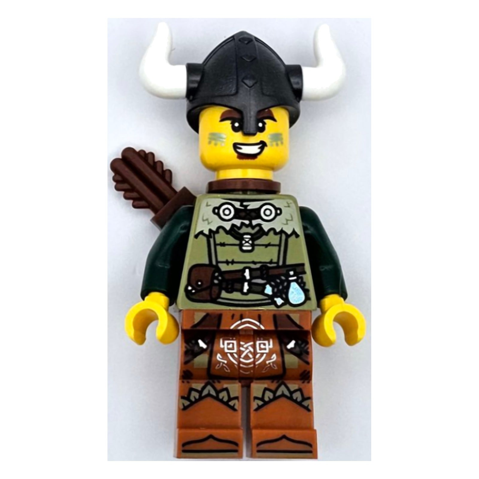 LEGO Minifigur Viking Archer - Male, Olive Green Tunic, Dark Orange (idea168)