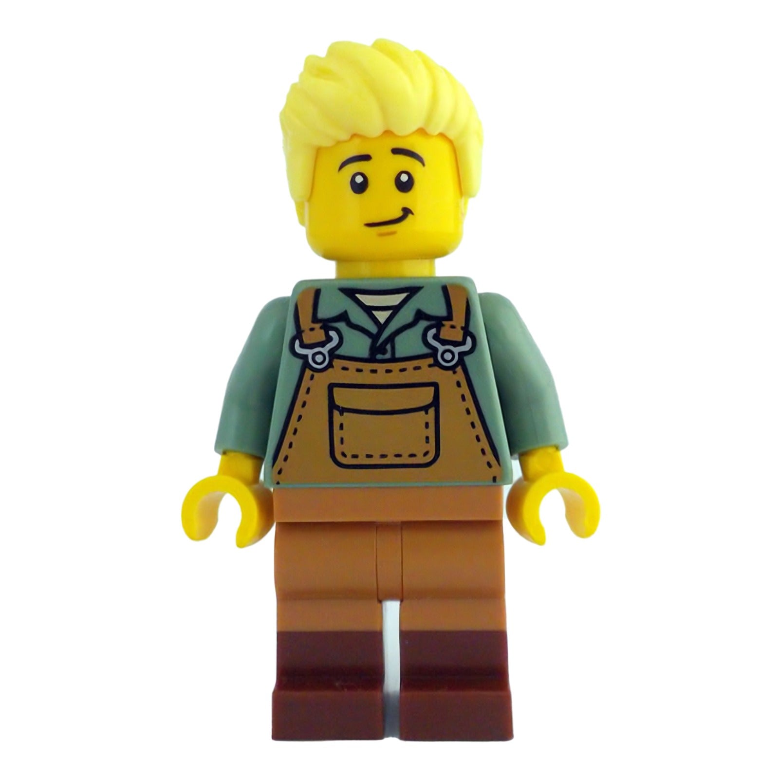 LEGO Minifigur Gardener - Male, Medium Nougat Overalls over Sand (idea203)