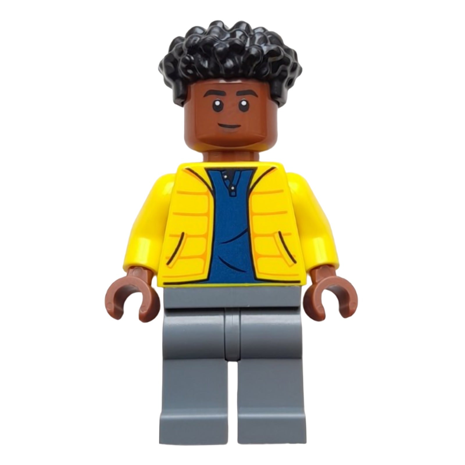 LEGO Minifigur Darius - Yellow Jacket, Dark Blue Shirt, Dark Bluish (jw125)
