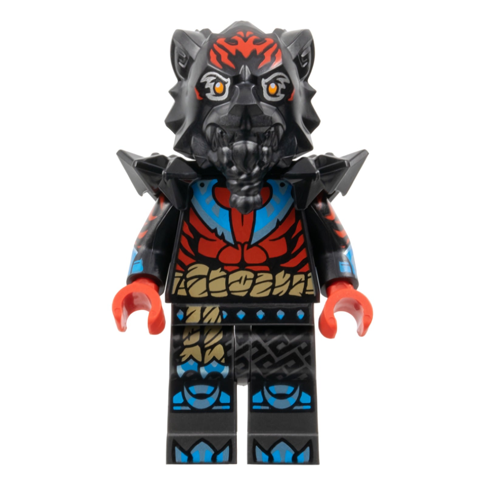 LEGO Minifigur Lord Ras - Red Markings, Black Shoulder Armor (njo0927) – neu