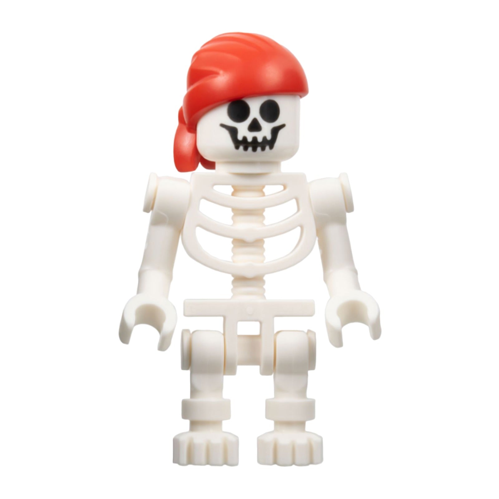 LEGO Minifigur Skeleton - Standard Skull, Bent Arms Vertical Grip, Red (pi195)