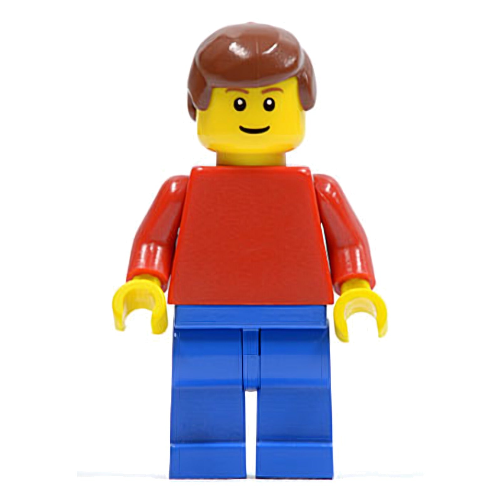 LEGO Minifigur Plain Red Torso with Red Arms, Blue Legs, Reddish Brown (pln168)