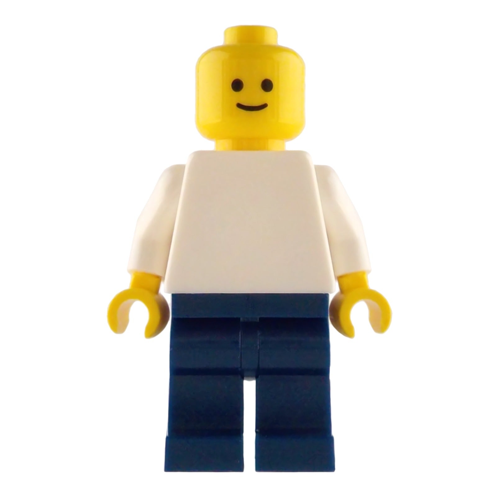 LEGO Minifigur Plain White Torso, Dark Blue Legs, Standard Grin (pln209) – neu