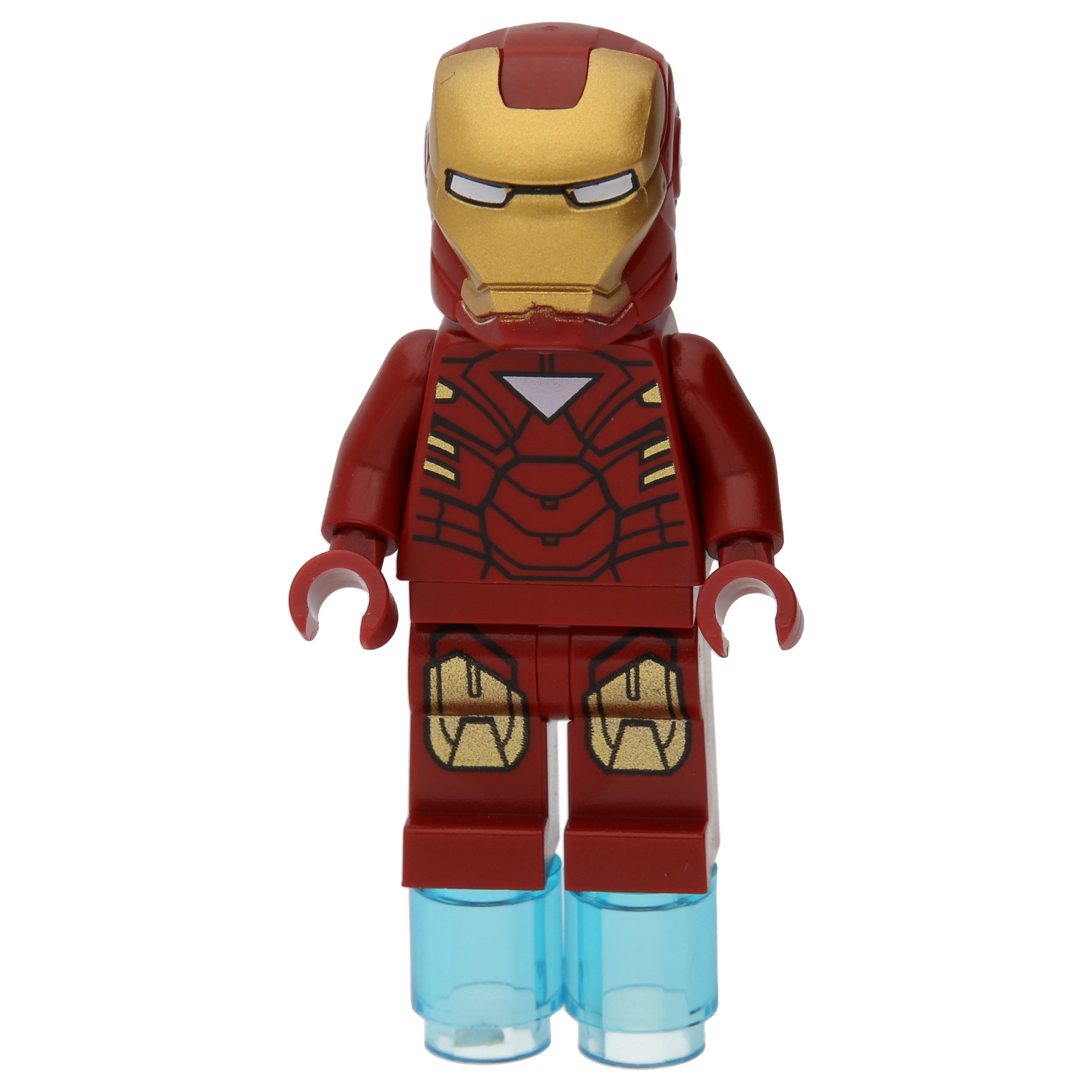 LEGO Minifigur Marvel Iron Man mit einem Dreieck auf der Brust und 2 (sh0015)