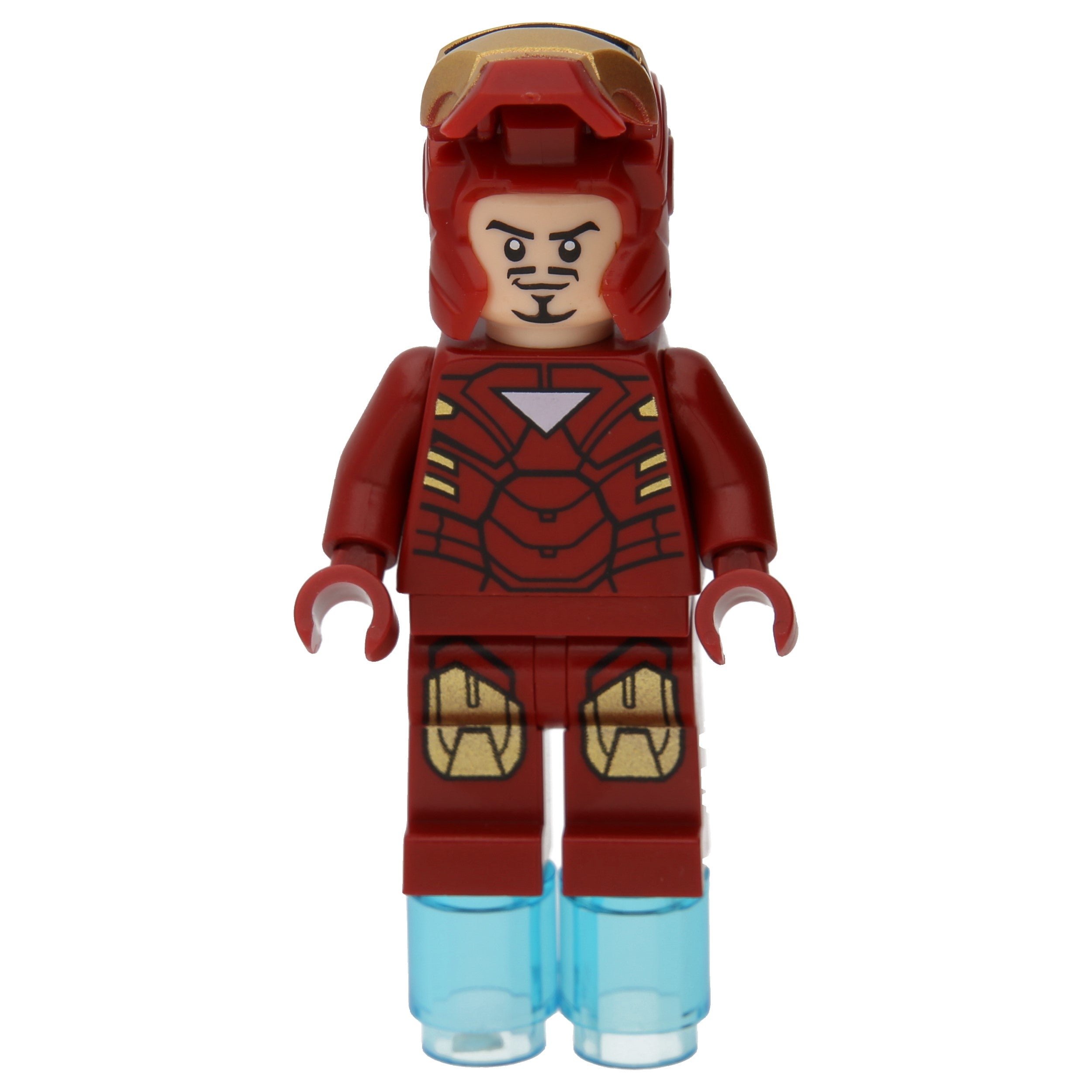 LEGO Minifigur Marvel Iron Man mit einem Dreieck auf der Brust und 2 (sh0015)