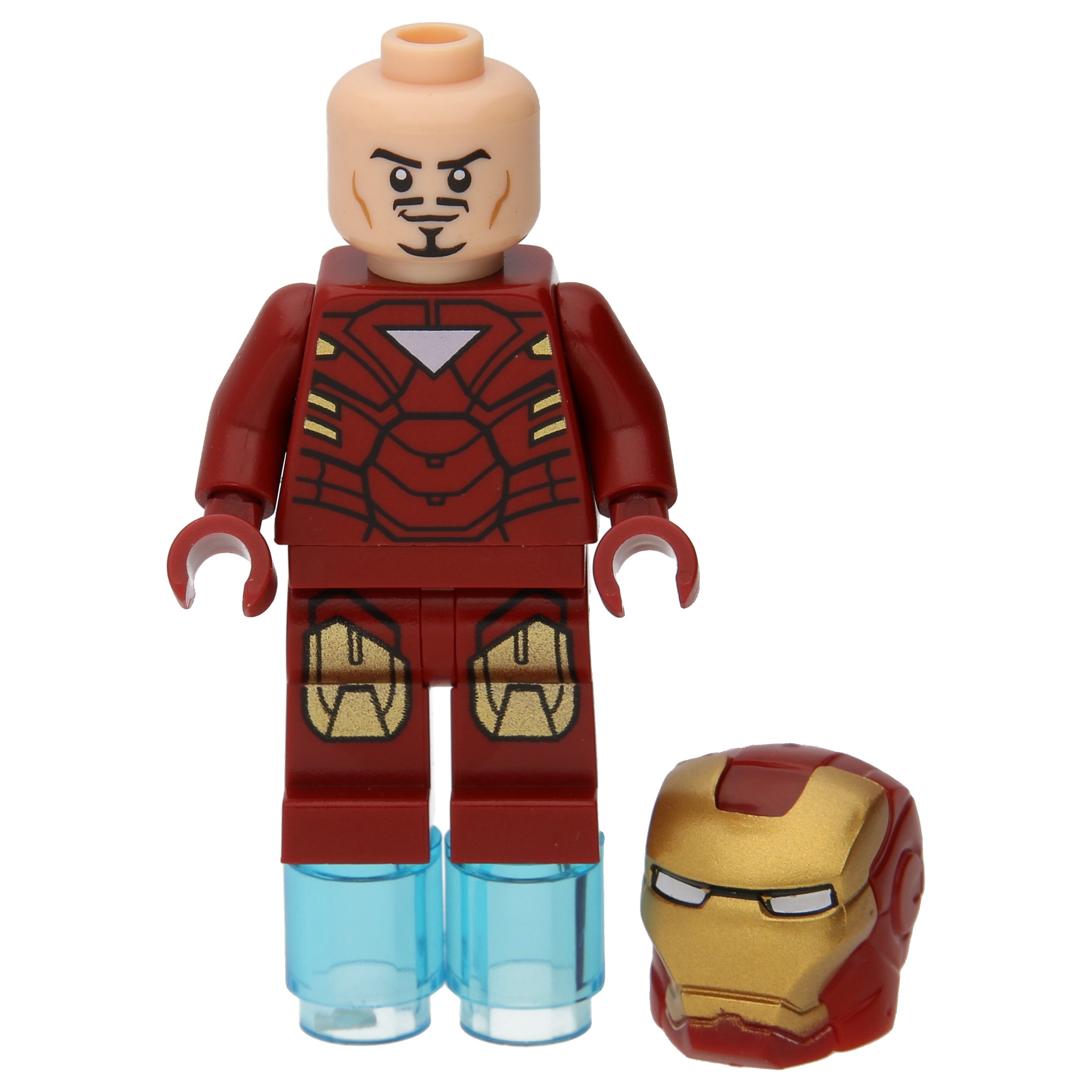 LEGO Minifigur Marvel Iron Man mit einem Dreieck auf der Brust und 2 (sh0015)