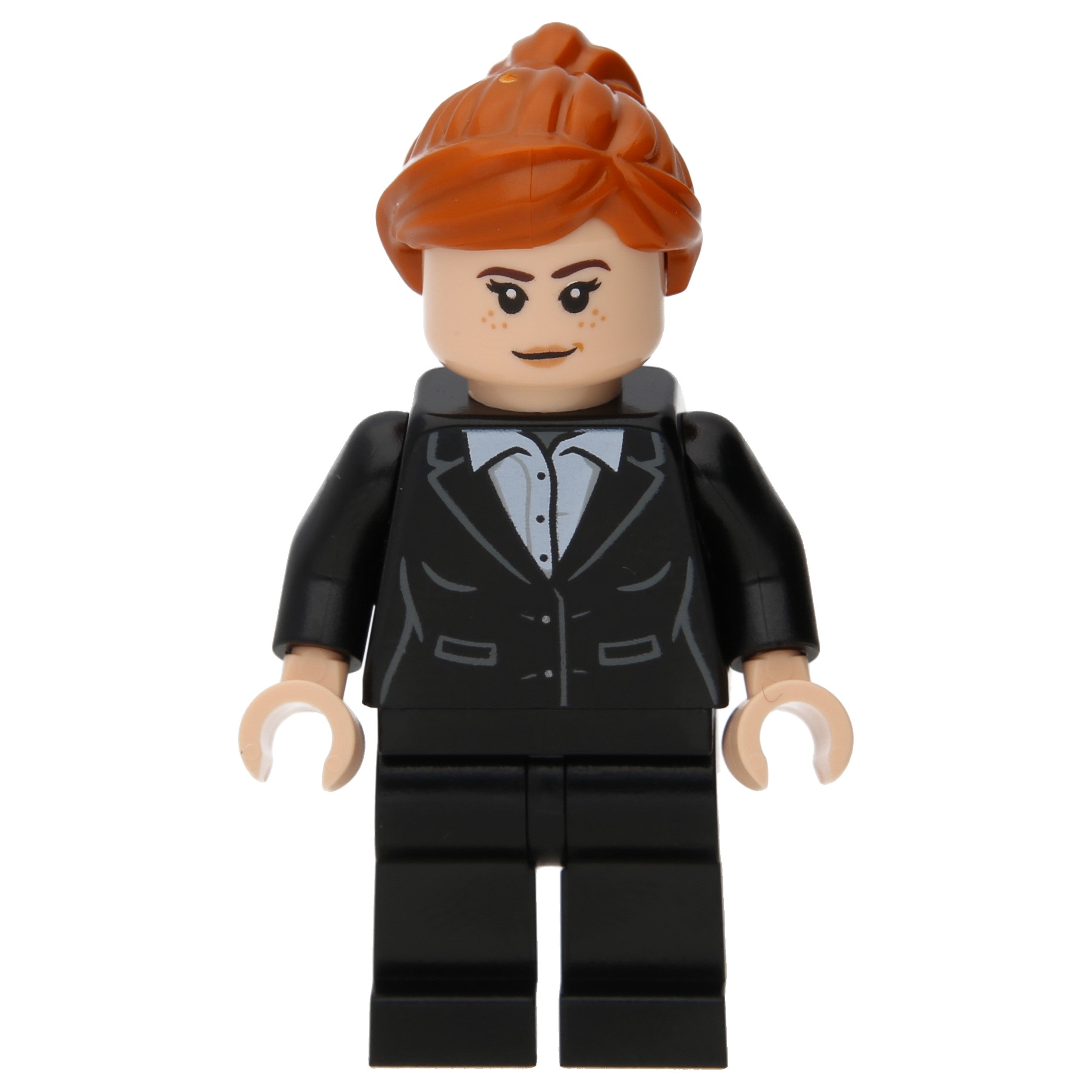 LEGO Minifigur Marvel Pepper Potts im schwarzen Kostüm mit 2 Gesichtern (sh0740)