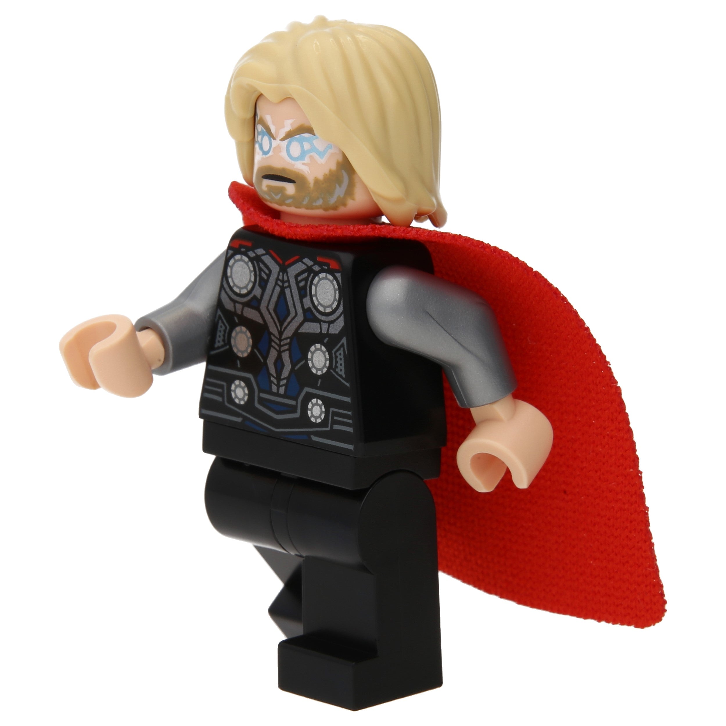 LEGO Minifigur Thor - Spongy Cape with Single Hole, Black Legs (sh0804) – neu