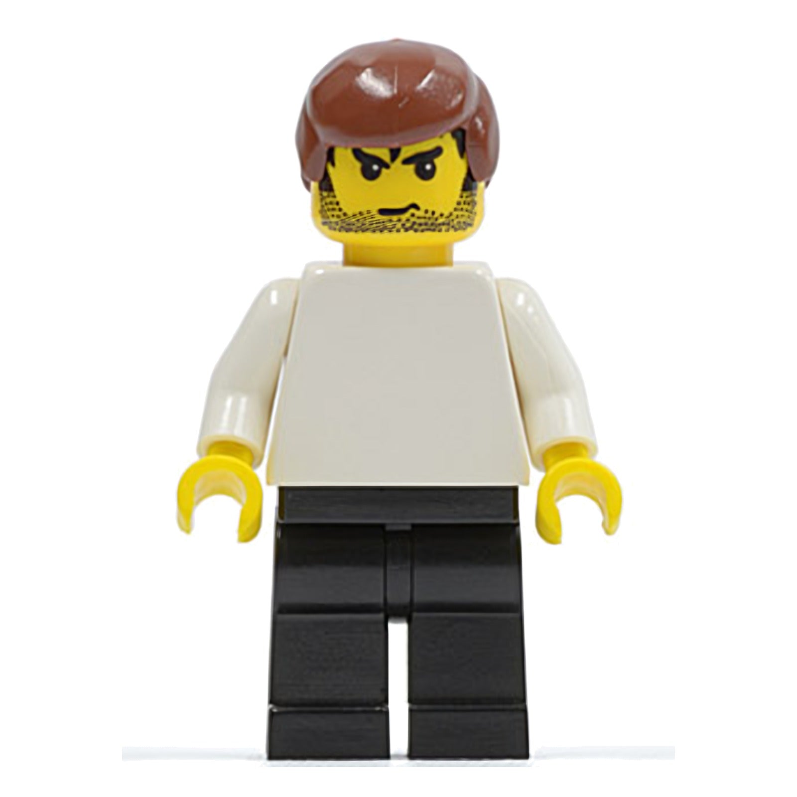 LEGO Minifigur Plain White Torso with White Arms, Black Legs, Reddish (soc123)