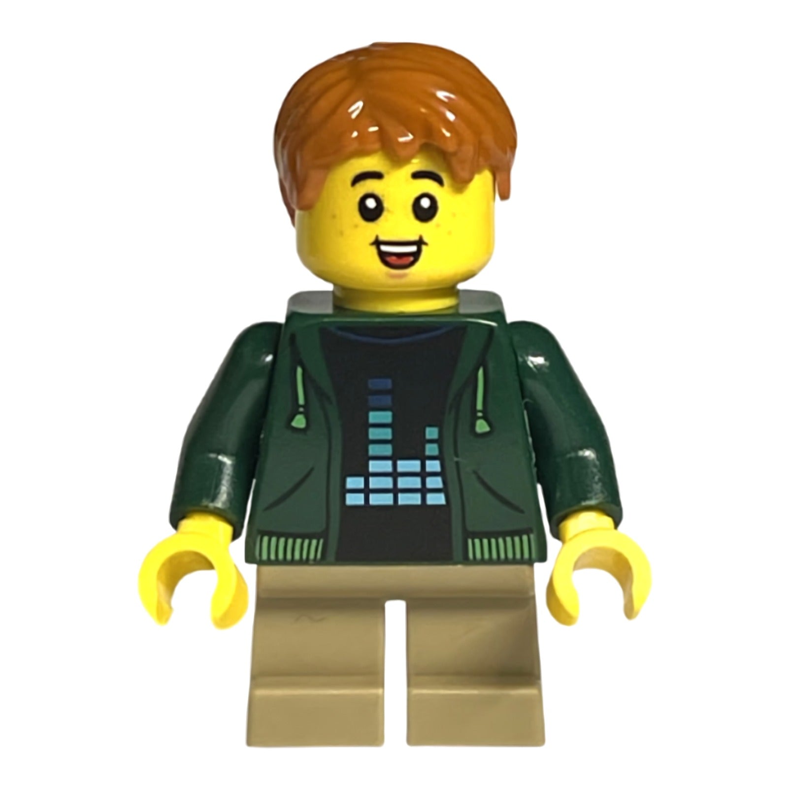 LEGO Minifigur Child - Boy, Dark Green Hoodie, Dark Tan Short Legs (tls112)