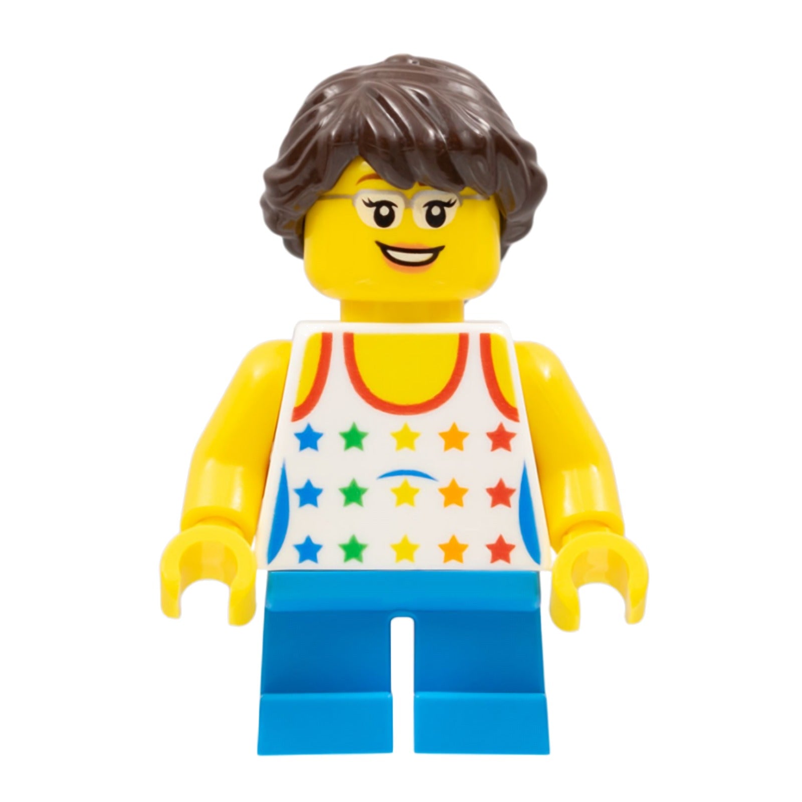LEGO Minifigur Shirt with Female Rainbow Stars Pattern, Dark Azure (twn204a)