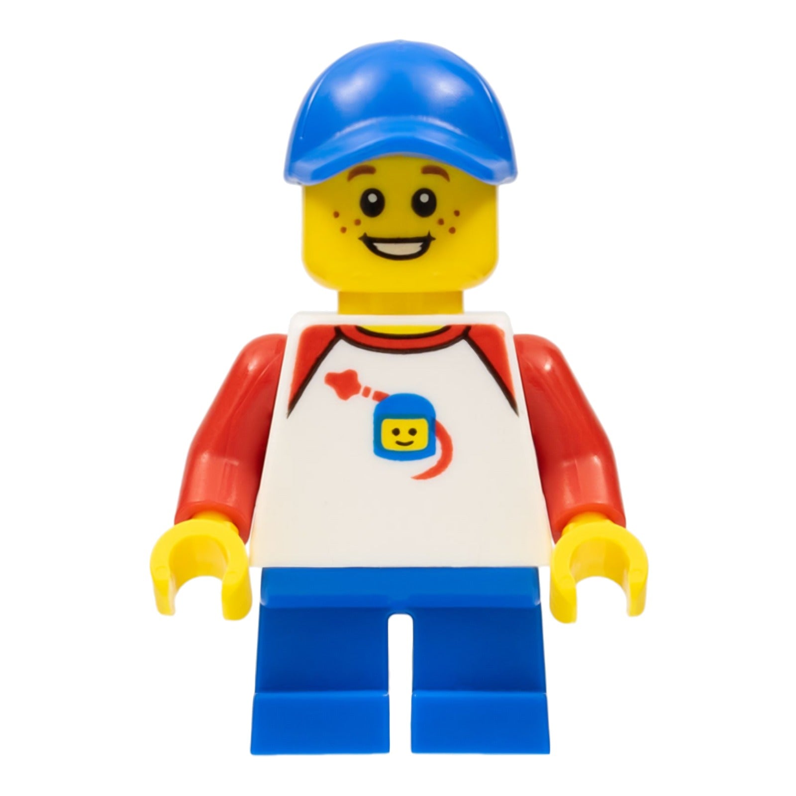 LEGO Minifigur Boy - Classic Space Shirt with Red Sleeves, Blue Short (twn302)