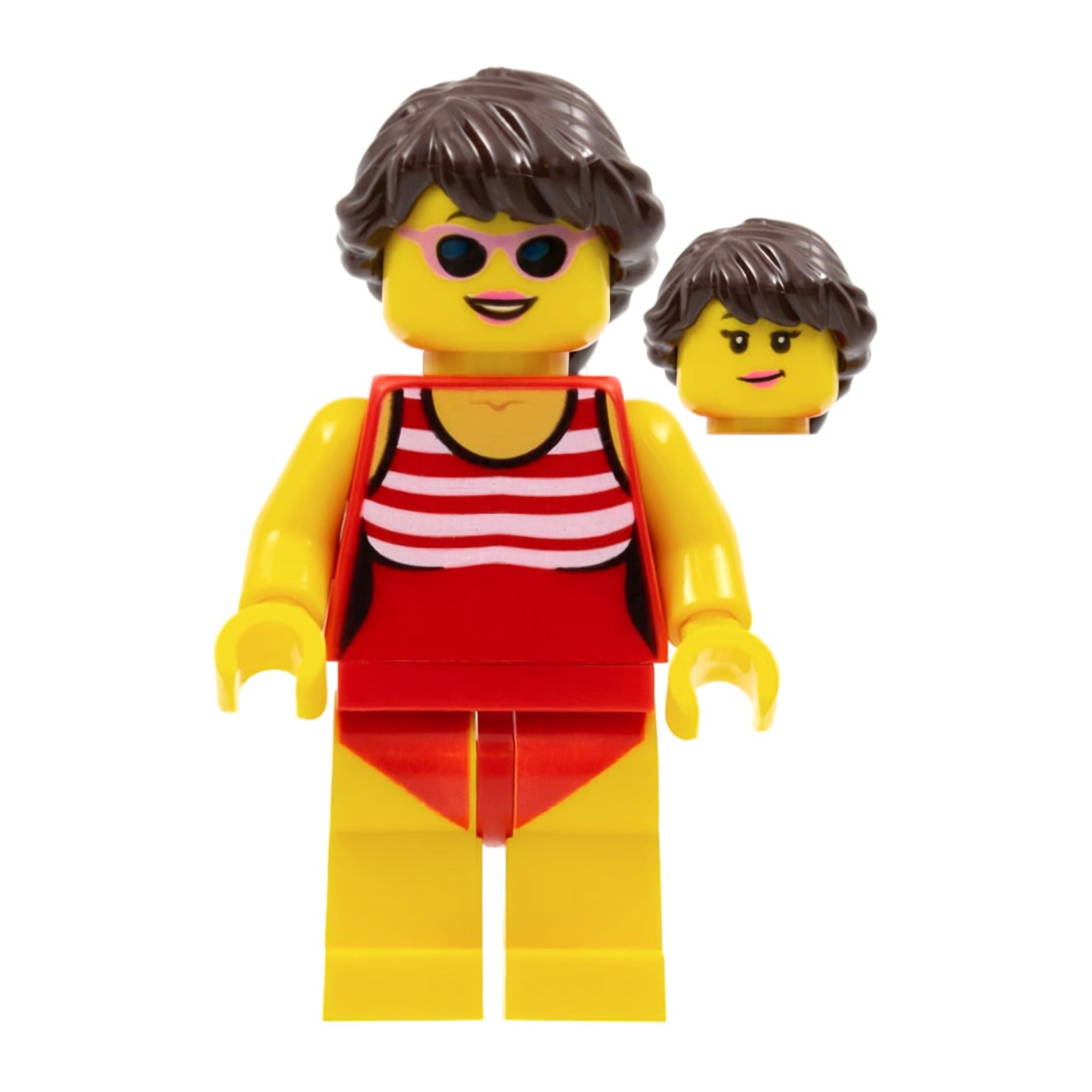 LEGO Minifigur Beach Tourist Female with Red Bathing Suit – Town (twn336) – neu
