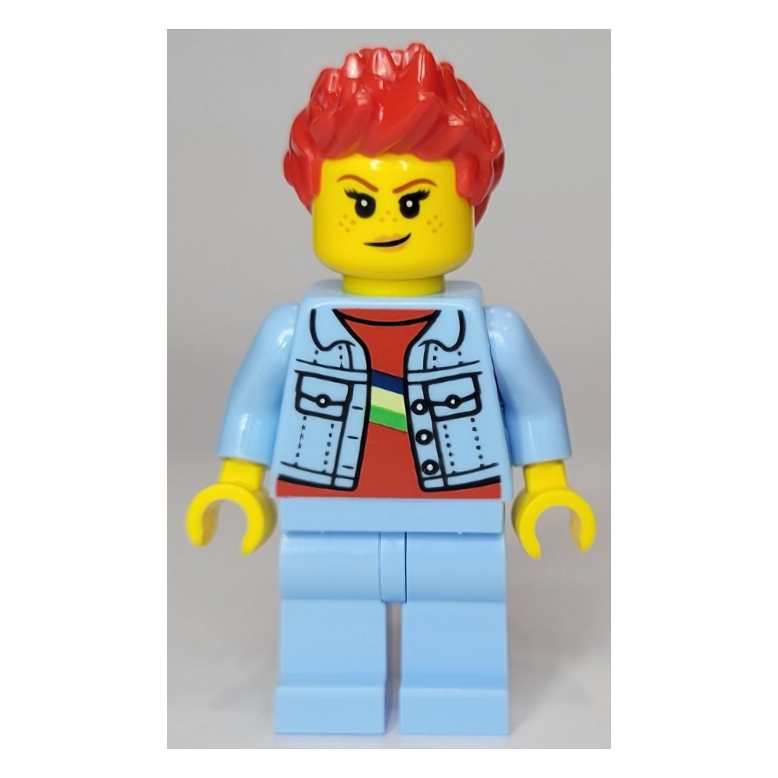 LEGO Minifigur Woman, Bright Light Blue Denim Jacket, Bright Light (twn440)