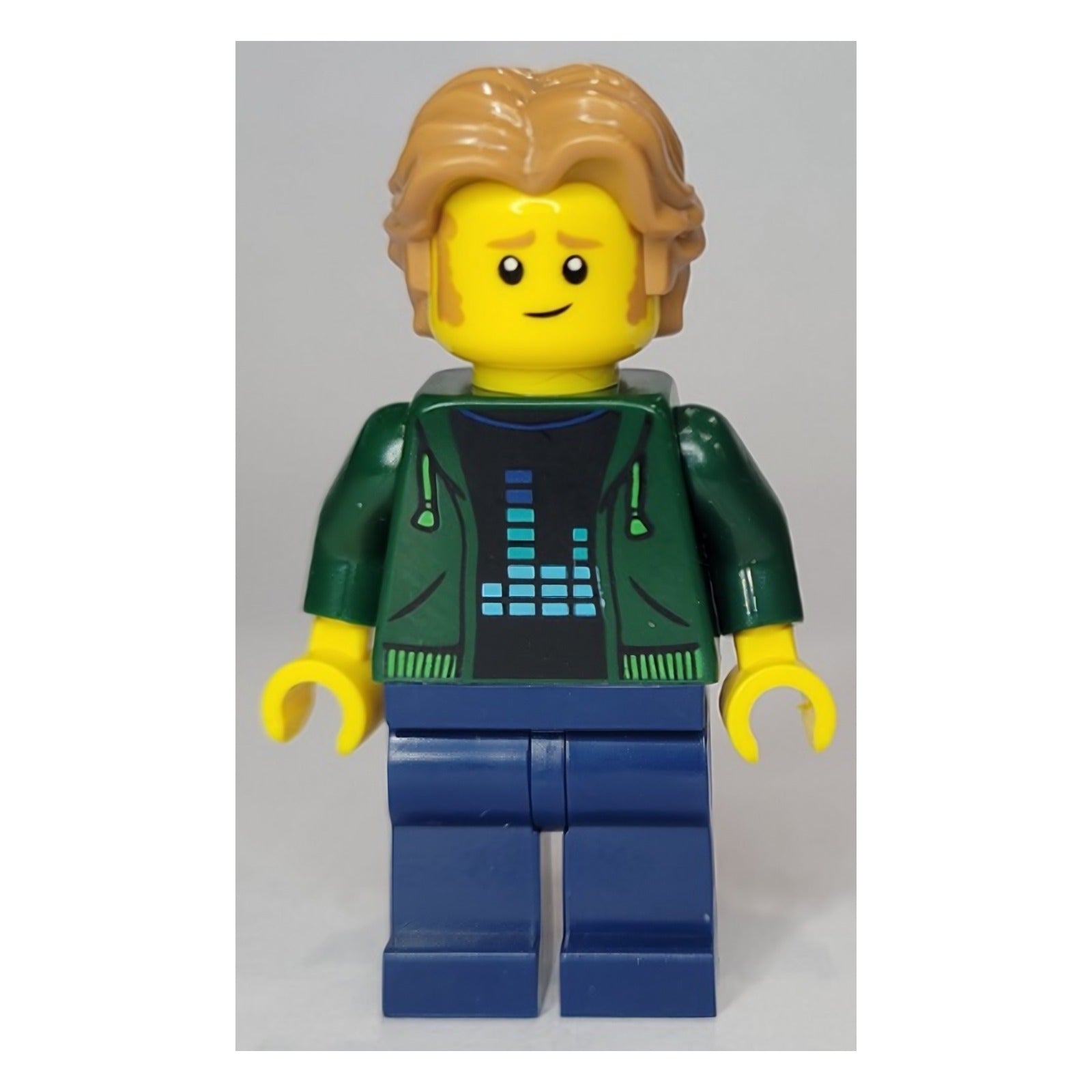 LEGO Minifigur Man - Dark Green Hoodie, Dark Blue Legs, Medium Nougat (twn441)