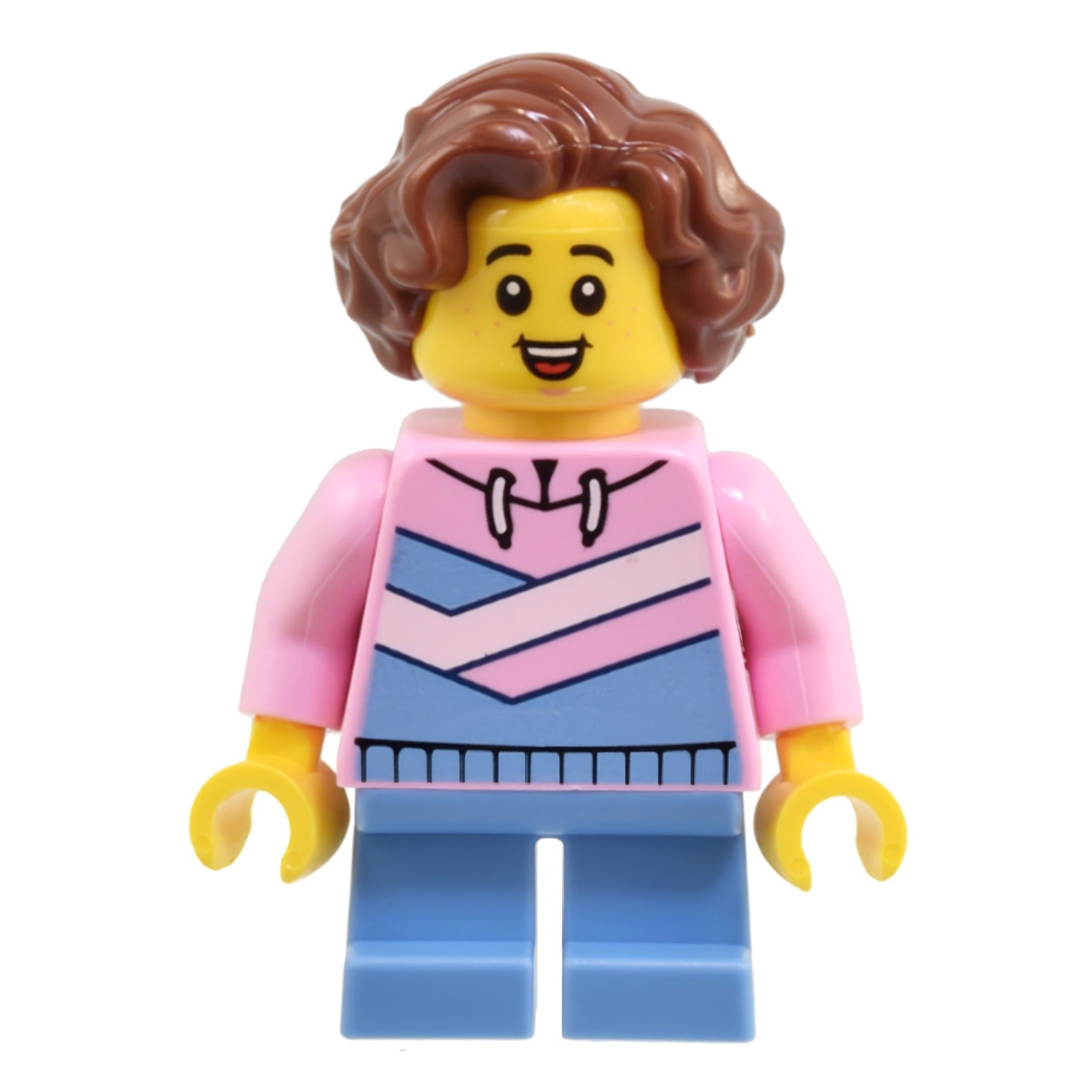 LEGO Minifigur Child - Girl, Bright Pink Hoodie with Medium Blue and (twn504)