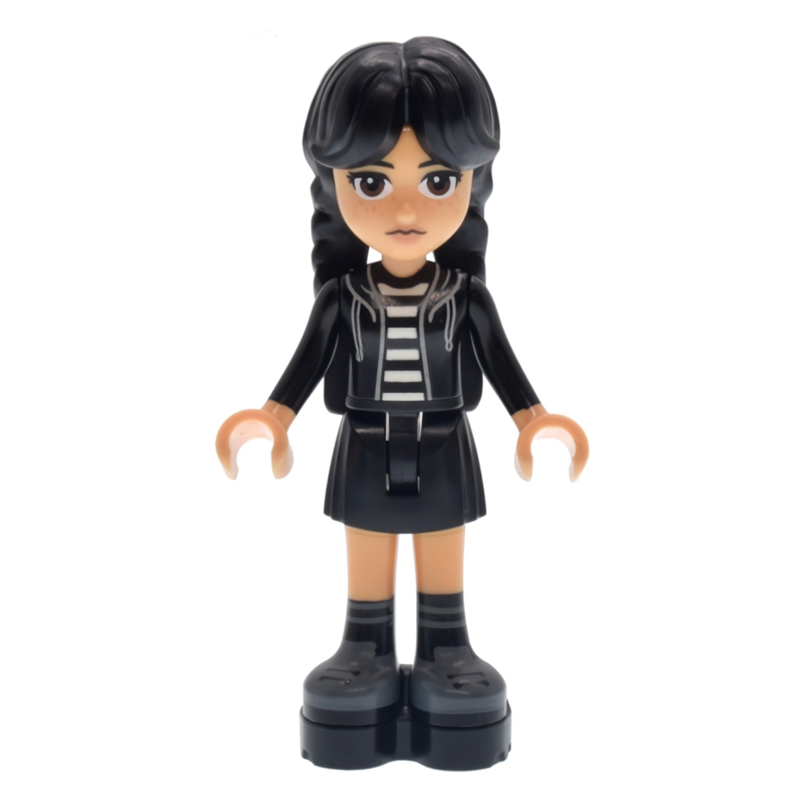 LEGO Minifigur Wednesday Addams - Black Hoodie, Skirt, Platform Soles (wed006)