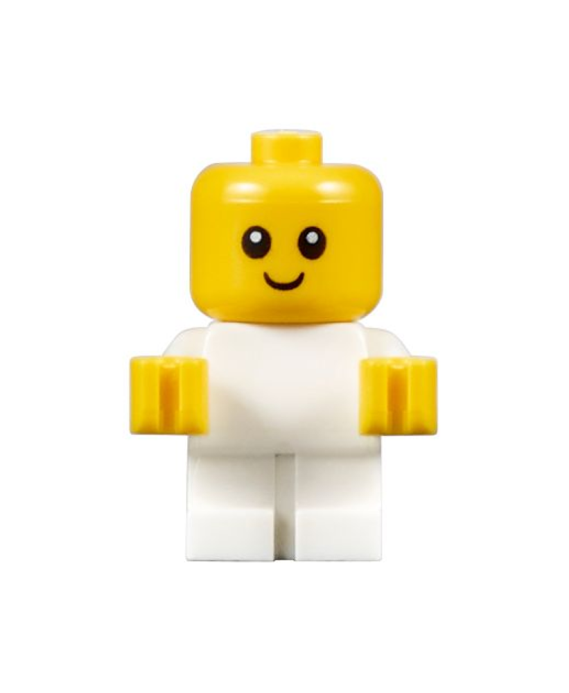 LEGO Minifigur Baby - White Body with Yellow Hands, Head (njo446)