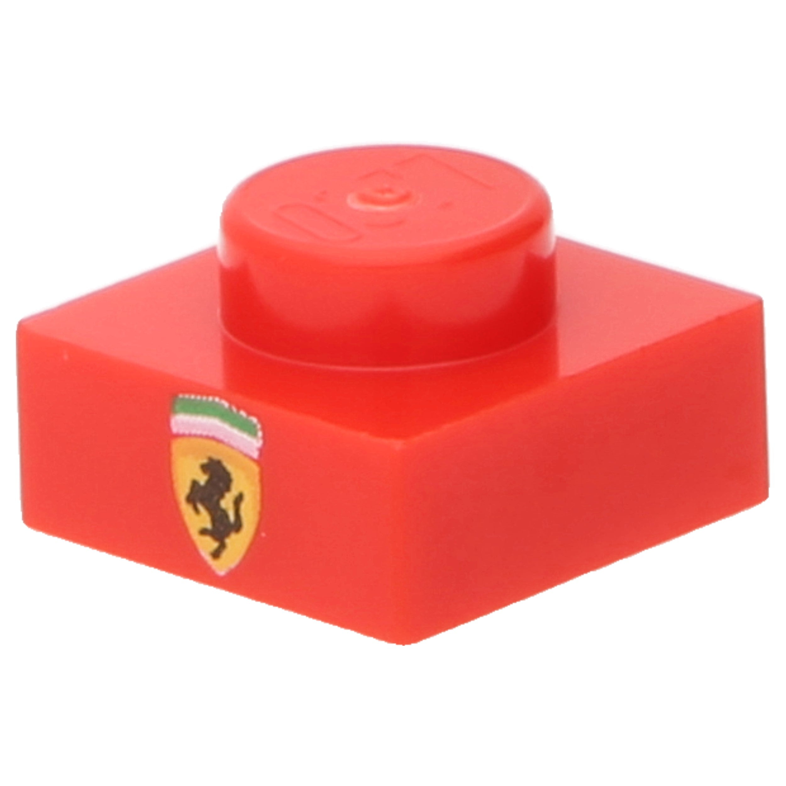 Lego plates (printed) - 1 x 1 with Ferrari Emblem (red)