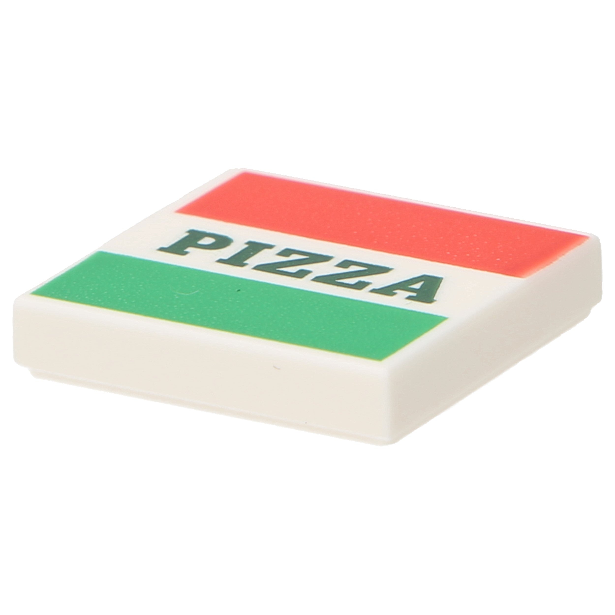 LEGO Tiles (printed) - 2 x 2 with groove and "Pizza Cardboard" print