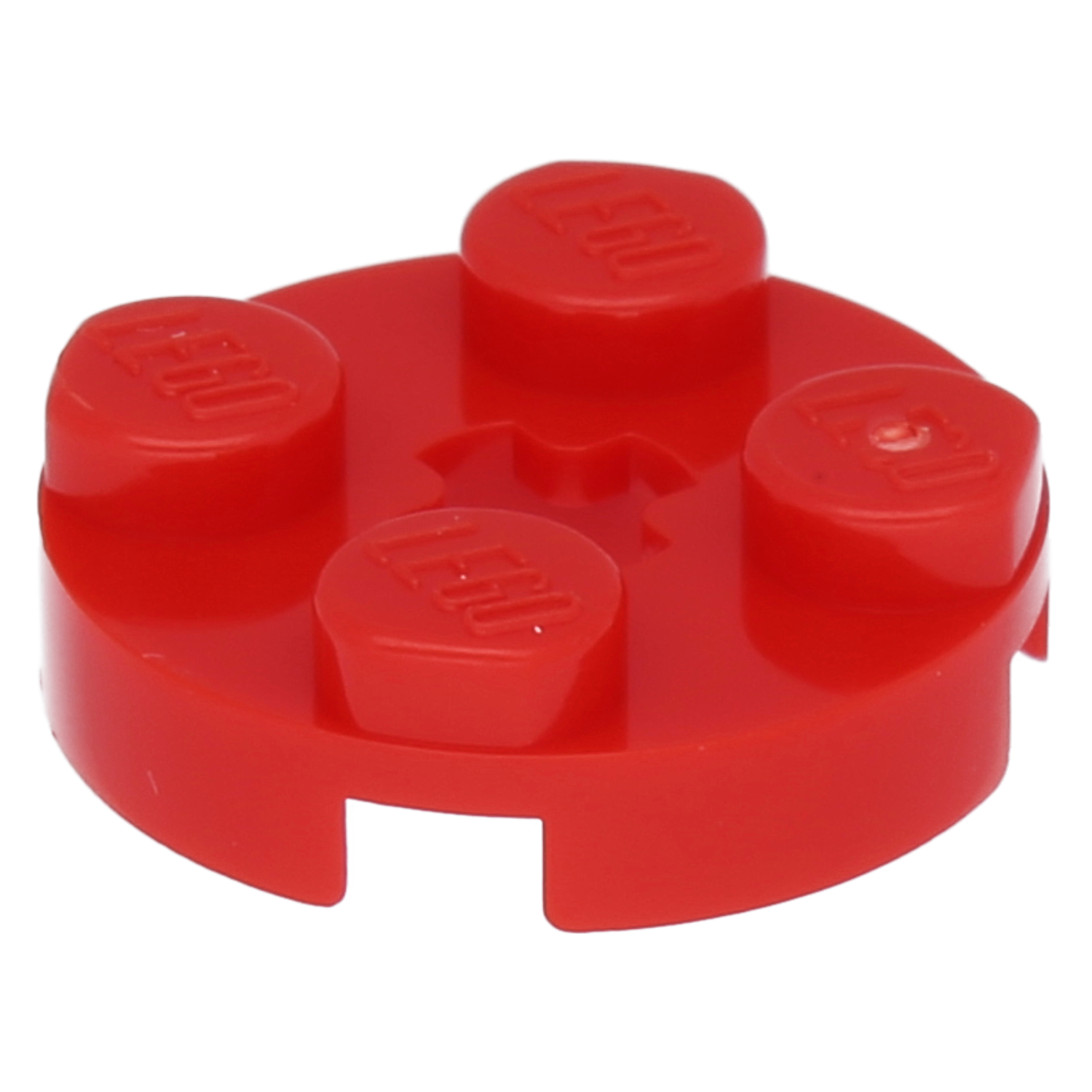 LEGO Plates (modified) - 2 x 2 with "+" axle hole (round)