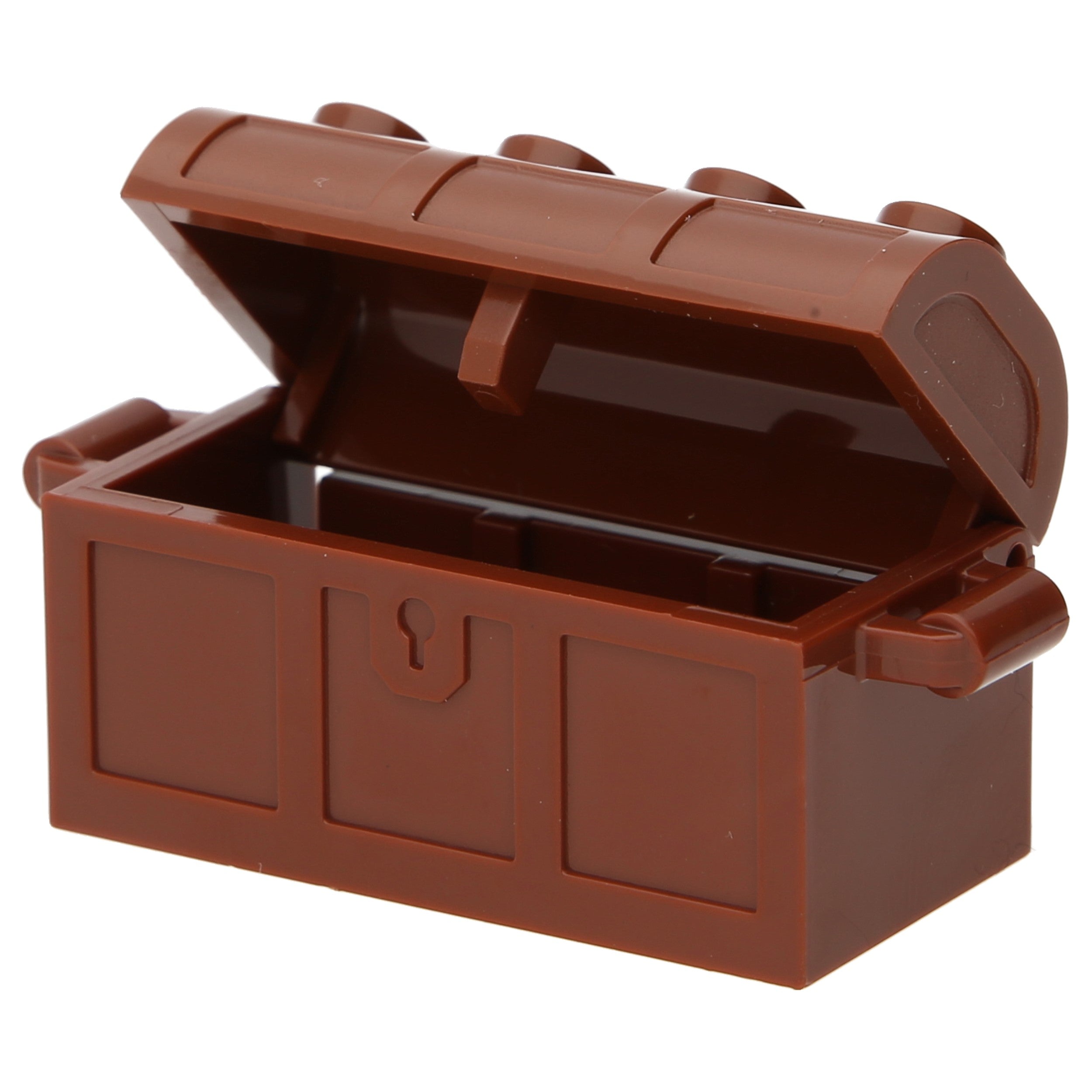 LEGO containers - treasure chest with slots at the back and thick hinges