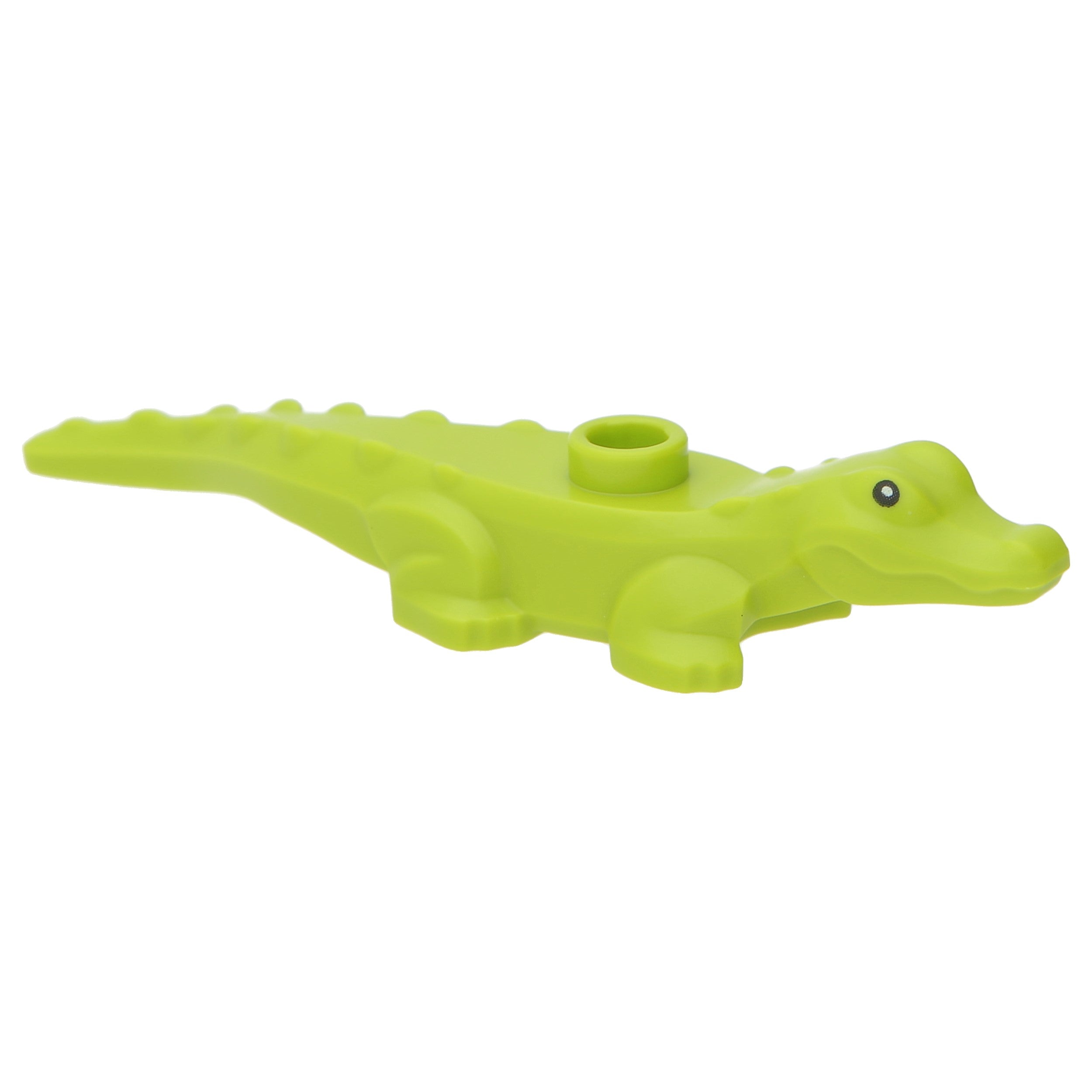 LEGO reptiles/dinos/dragons - baby alligator/crocodile with black eyes (Lime)