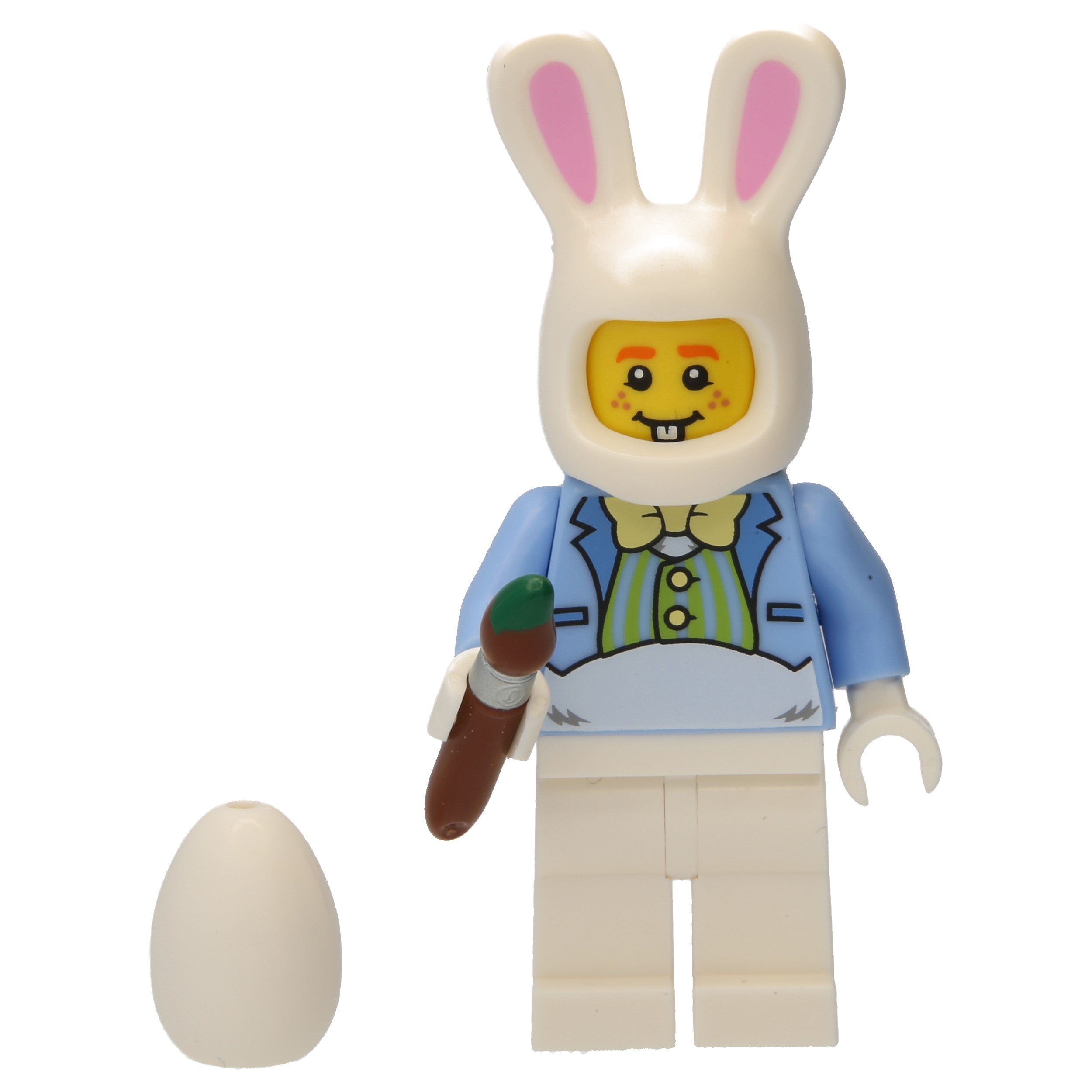 LEGO minifigure - man in Easter bunny costume with accessories