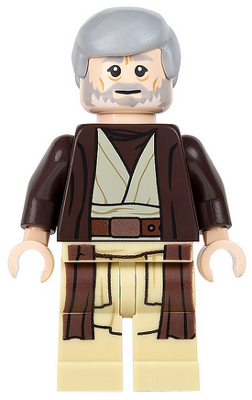 LEGO Star Wars Minifigur - Obi-Wan Kenobi (dunkelbrauner Mantel)