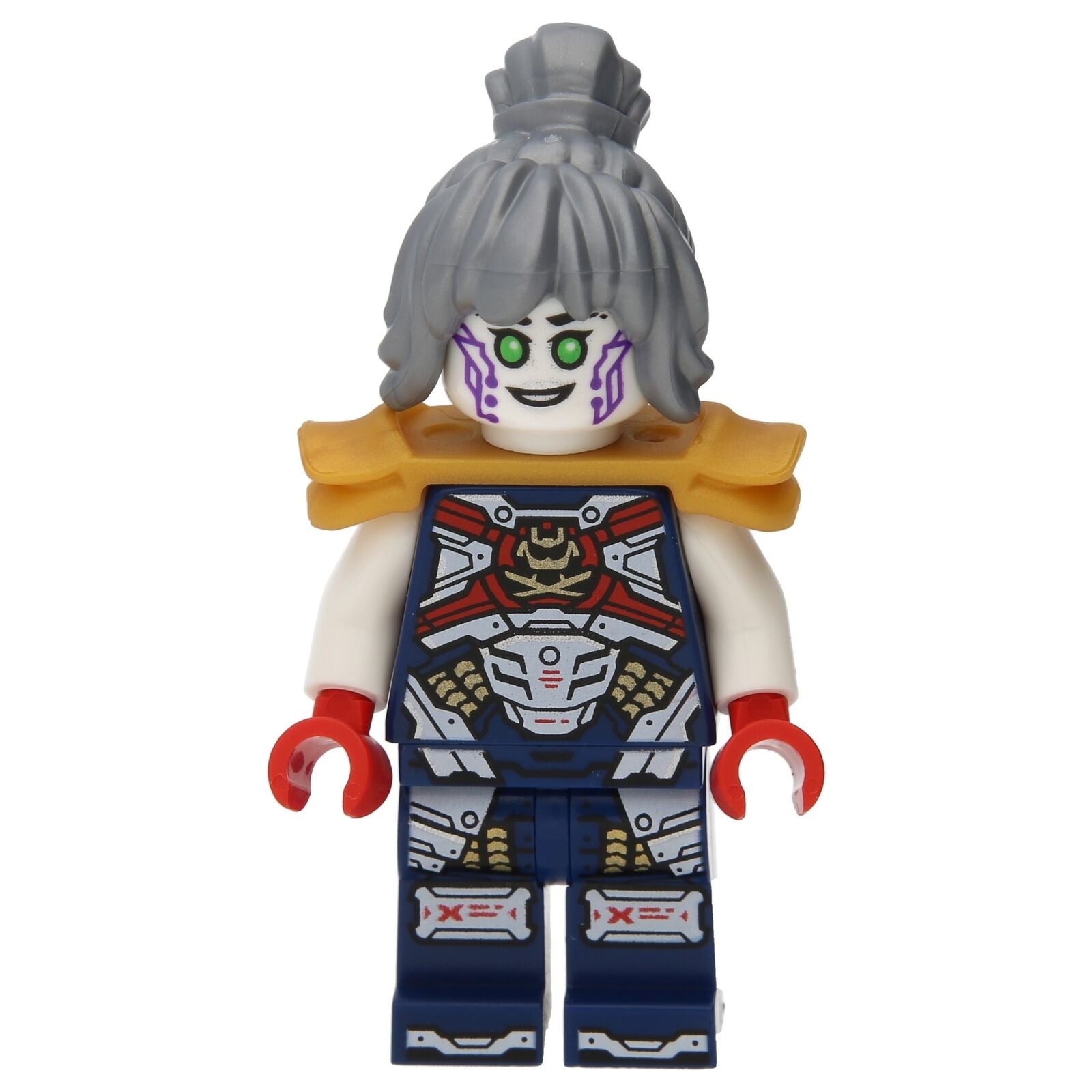 LEGO Minifigur Ninjago Pixal mit einem goldenen Sai und 2 Gesichtern (njo0742)